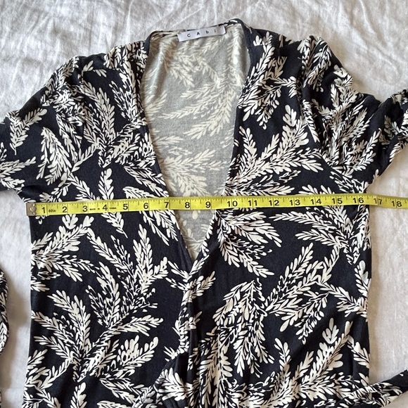CAbi Leaf Print Knee Length Wrap Dress - Picture 8 of 13